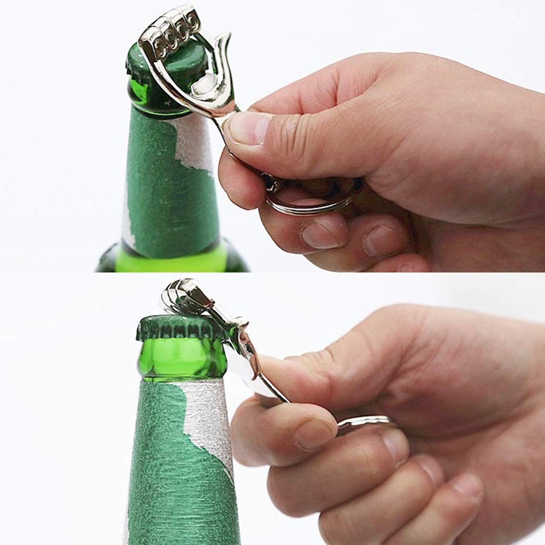 Stealodeal New Multifunctional Metal Key Chain Thumbs Up Hand Bottle Opener Key Ring Silver